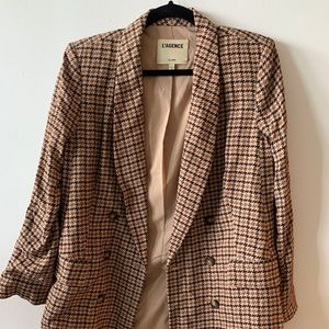 L’AGENCE OVERSIZED HOUNDSTOOTH BLAZER